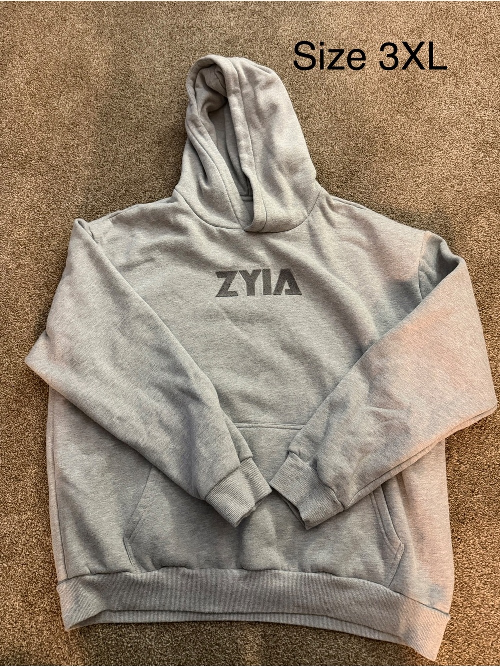ZYIA Hooded Sweatshirt - Gray, 3XL